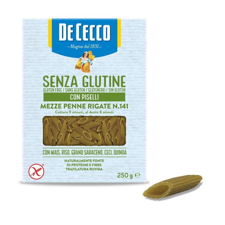 Mezze Penne Rigate N.141 Mit De Cecco Erbsen 250g