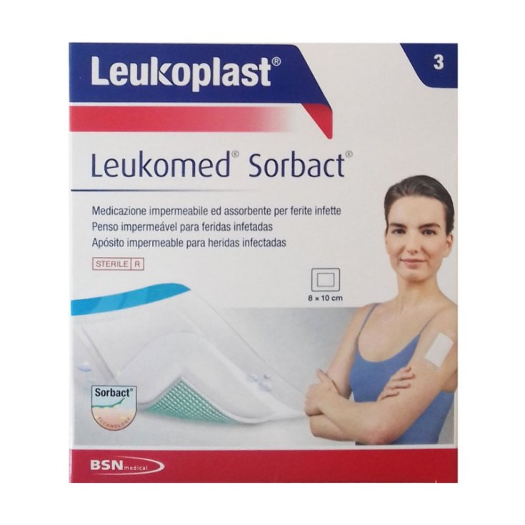 Leukomed Sorbact Leukoplast 8X10cm 3 Verbände