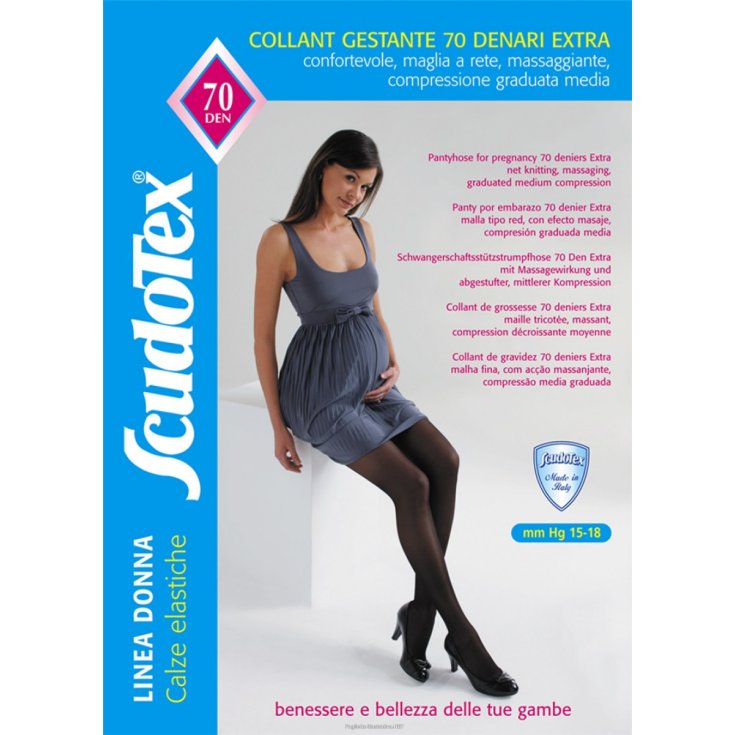 Schwangerenstrumpfhose 70 EXTRA Größe 4 Schwarz Scudotex 1 Paar