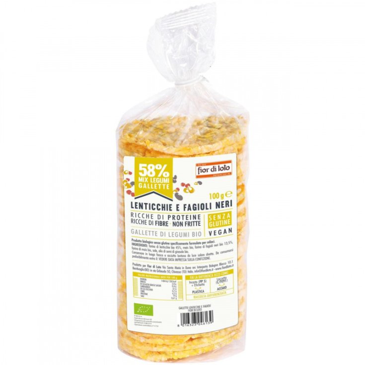 Corn Cakes Linsen und schwarze Bohnen Fior Di Loto 100g