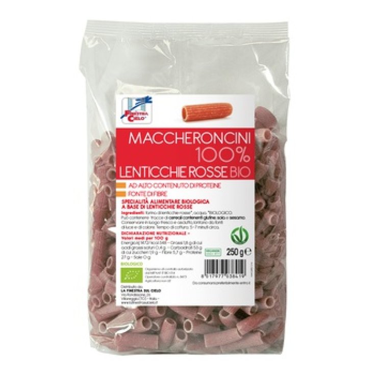 Maccheroncini 100% Rote Linsen La Finestra Sul Cielo 250g