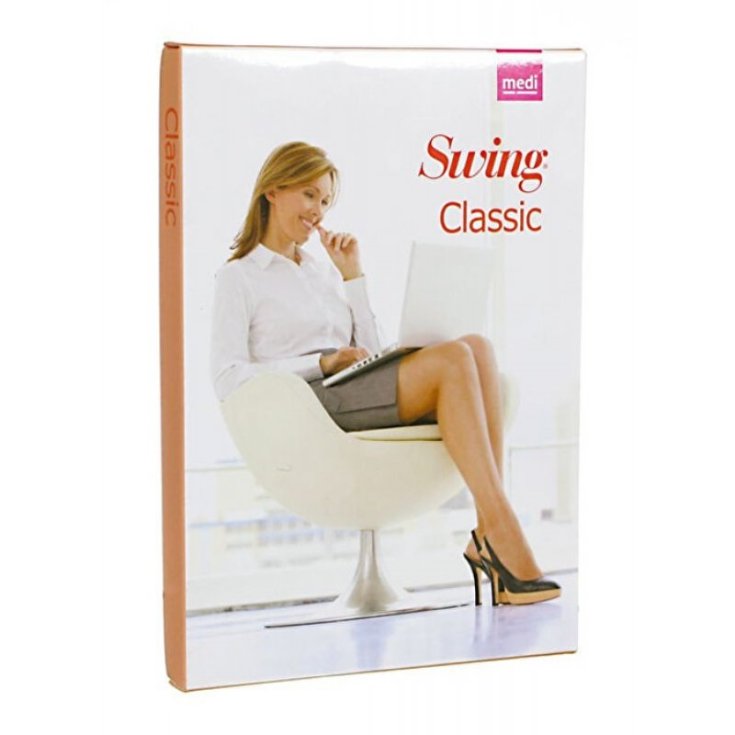 Swing Classic 18 mmHg MEDI Schwarze halterlose Strümpfe Größe 5