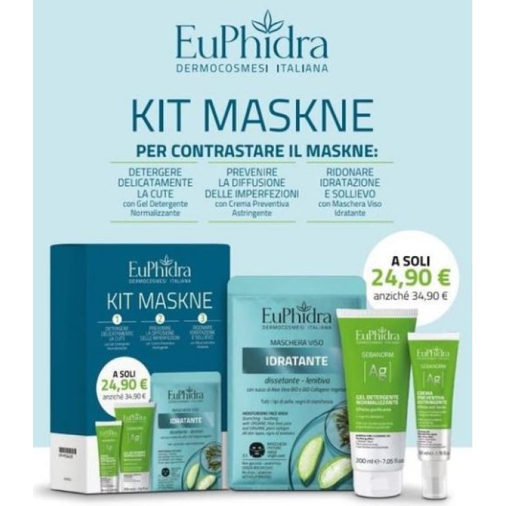 EUPHIDRA MASKENSET - SEBANORM AG CREME + REINIGUNGSGEL + FEUCHTIGKEITSMASKE