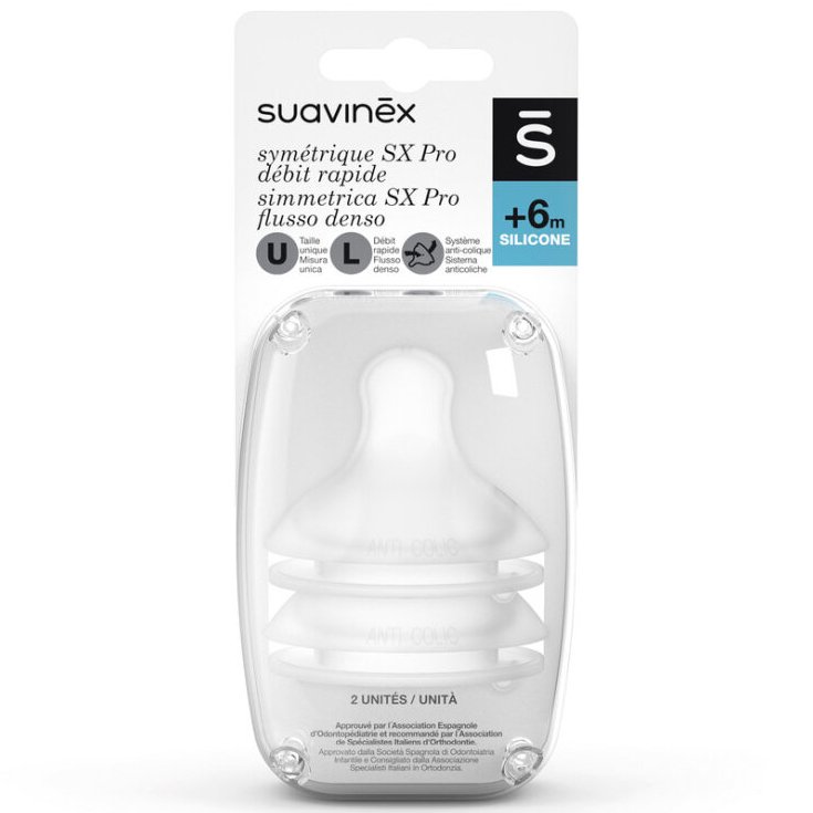 SX PRO Suavinex Silikonsauger Dense Flow (L) 2 Stück