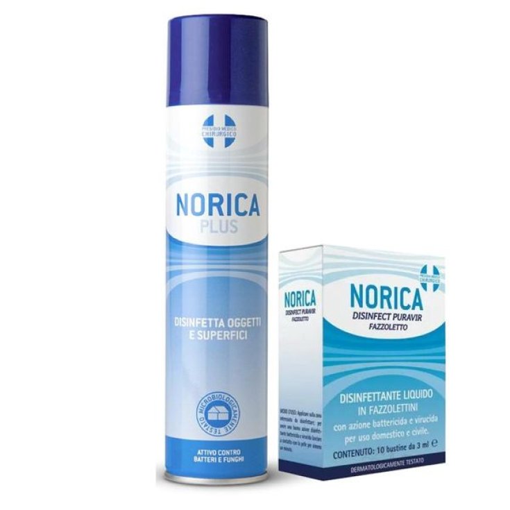 Norica Plus + Norica Desinfect Puravir Taschentuch Polifarma Wellness