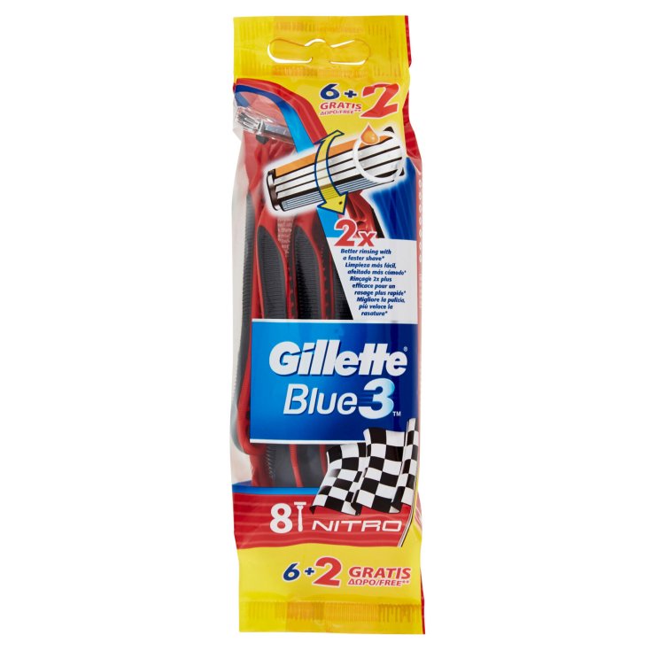 Blue3 Nitro Einweg Gillette 6 Stück +2 Kostenlos