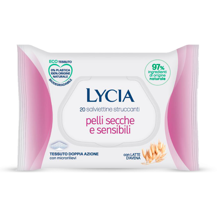 Lycia Reinigungstücher für trockene und empfindliche Haut, 20 Stück