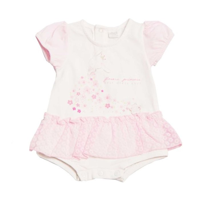 Strampler ellepi weiß rosa 0 m