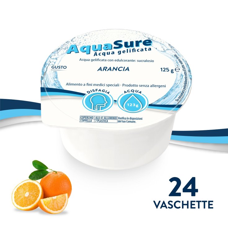 AquaSure Geliertes Wasser mit Orangengeschmack 24x125g