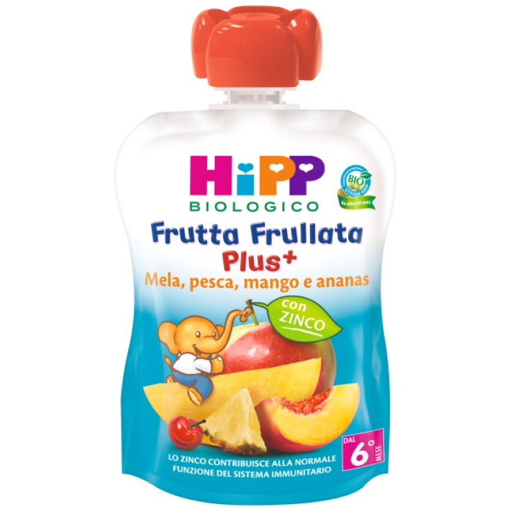 Mischobst plus Apfel, Pfirsich, Mango und Ananas + Hipp Bio Zink 90g