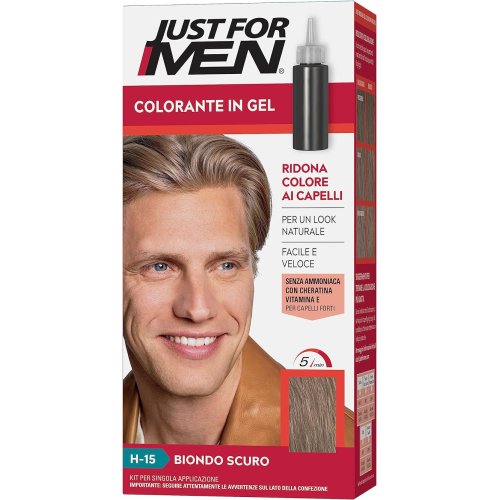 Just For Men H15 Gel-Farbstoff Dunkelblond – Deckt Graue Haare Ab, Mit Keratin & Olivenöl, Für Natürlichen Look