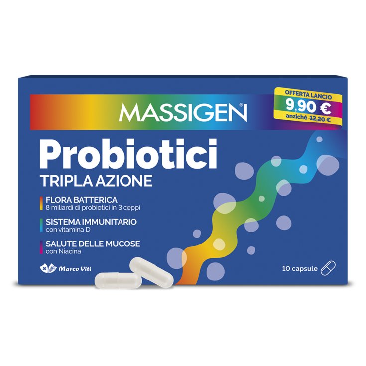 Massigen Triple Action Probiotika 10 Kapseln