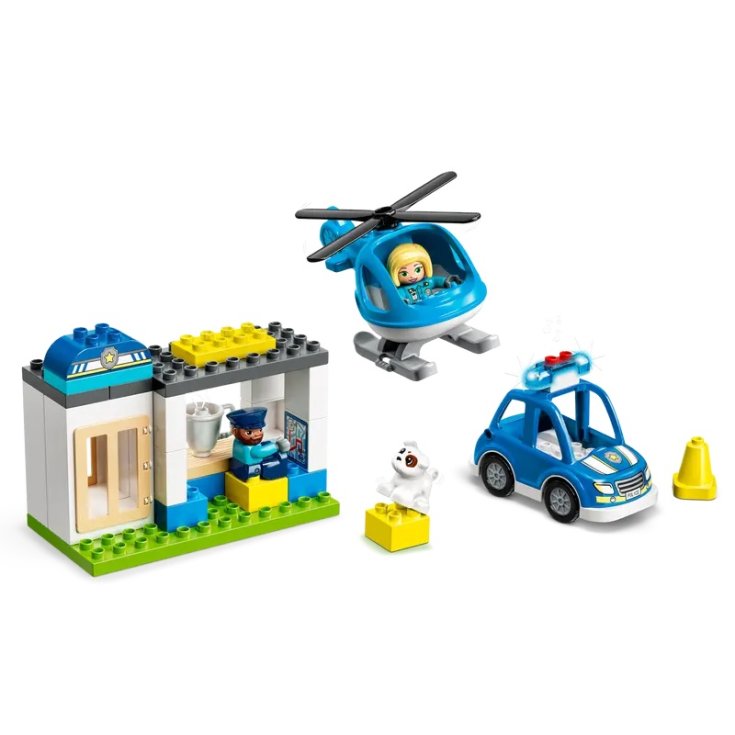 Polizeistation und Hubschrauber