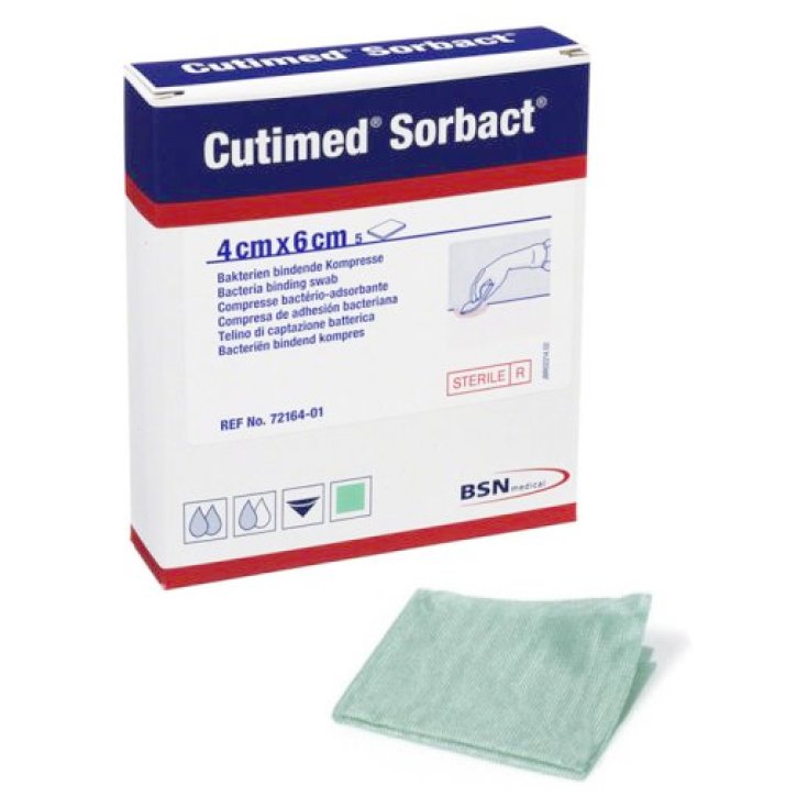 CUTIMED SORBACT GAUZE 4X6CM 5P