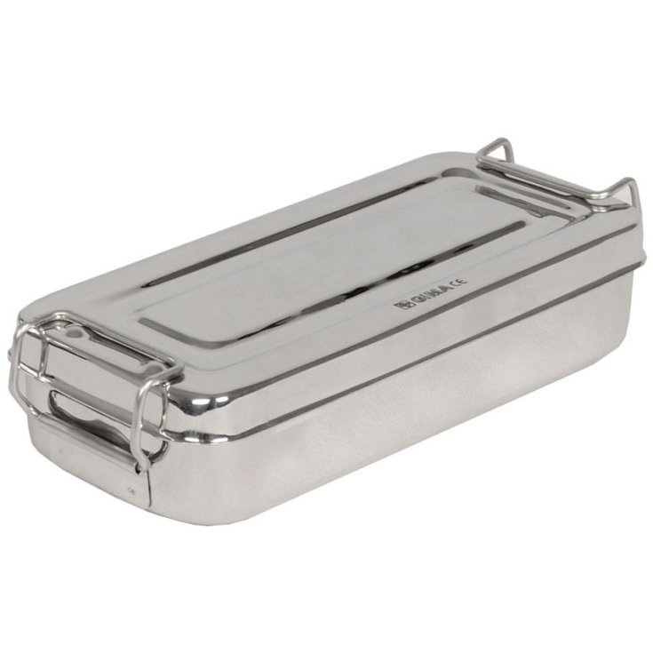 EDELSTAHLBOX 18X18X4CM MIT GRIFFEN
