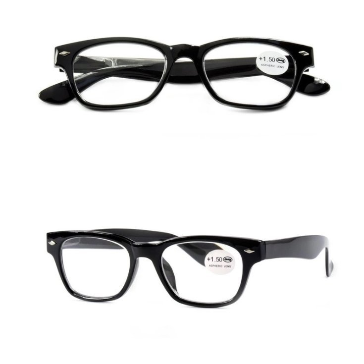 SCHWARZ-WEIßE ASIA-BRILLE +1,5