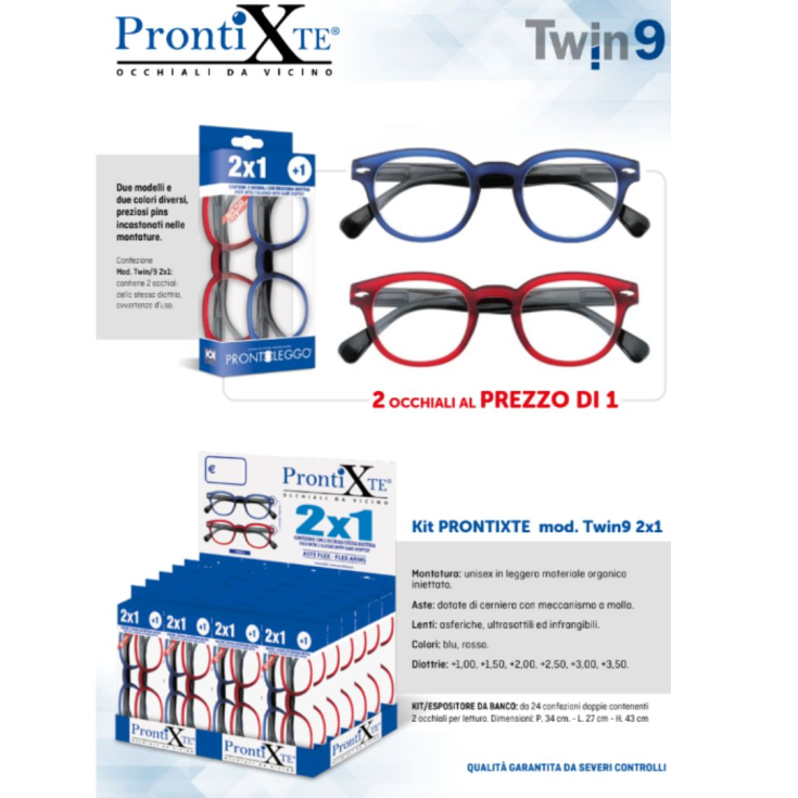 PRONTIXTE TWIN 9 BLAU RO +1,50