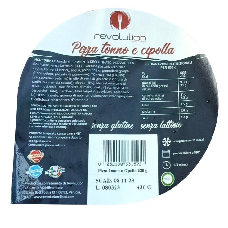 PIZZA TONNO E CIPOLLA 430G