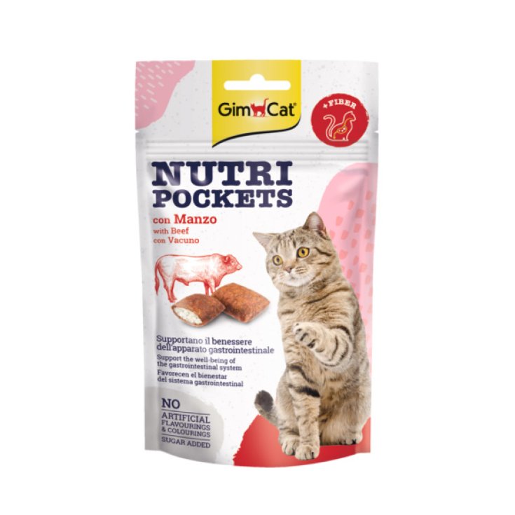 GIMCAT NUTRI POCKETS MANZO 60G