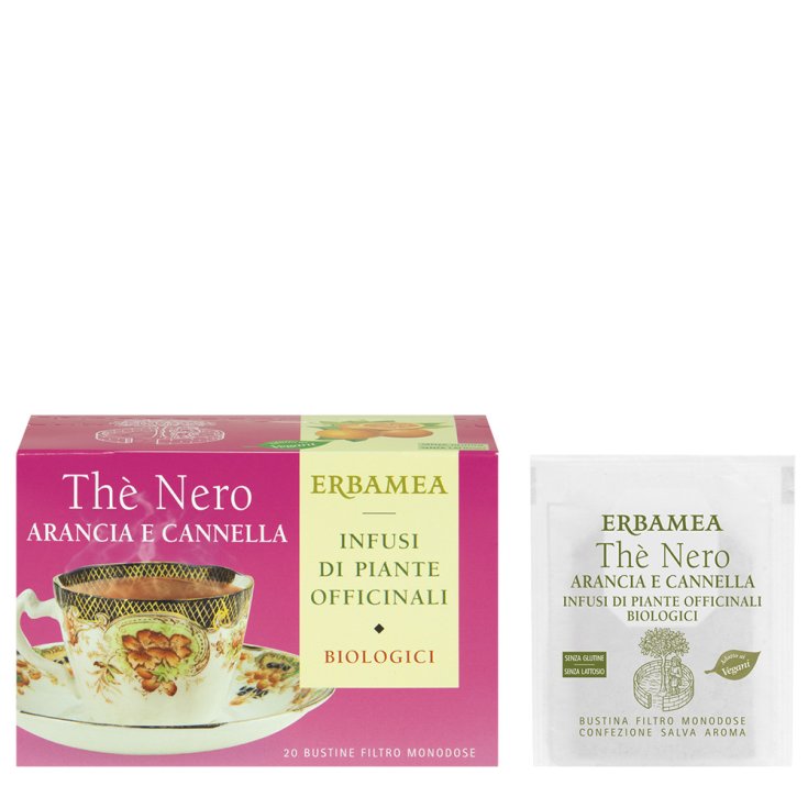 Th&egrave; Nero Arancia e Cannella Bio ERBAMEA 20 Filtri