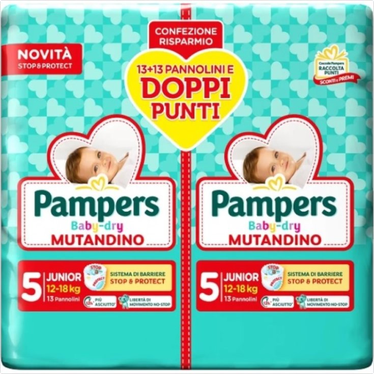 Baby-Dry Mutandino 5 Junior 12-18kg Pampers 13+13 Pezzi