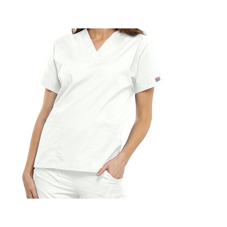 Casacca Scollo A V Cherokee Originals - Donna L - Bianco GIMA