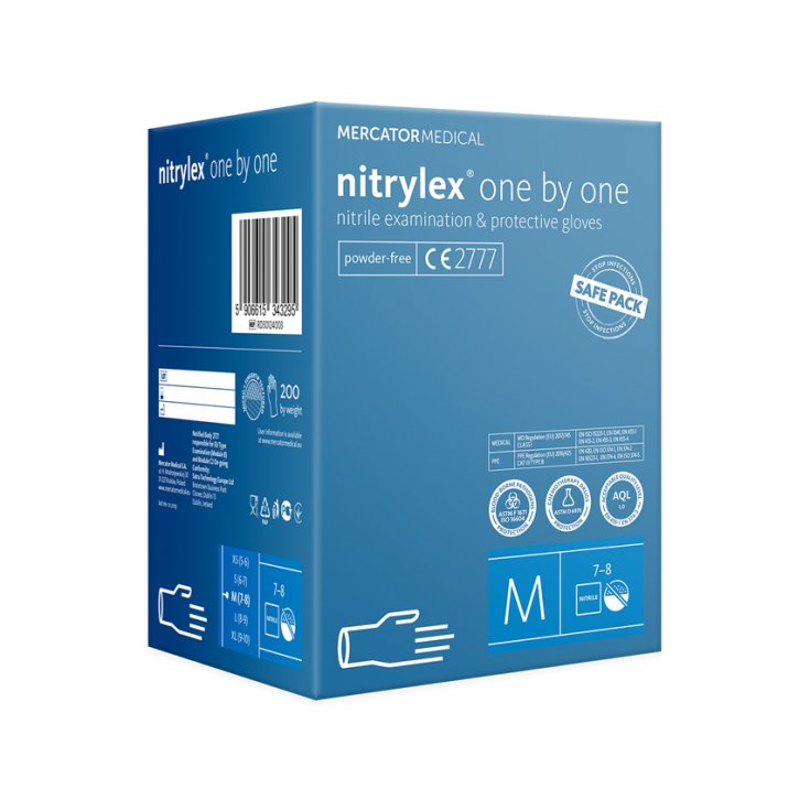 Nitrylex&reg; One By One Guanti Blu M 200 Pezzi