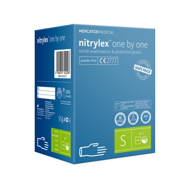 Nitrylex&reg; One By One Guanti Blu S 200 Pezzi