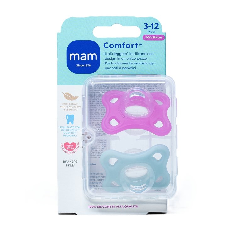 Succhietto Comfort 3-12 Mesi Silicone Neutro MAM 2 Pezzi