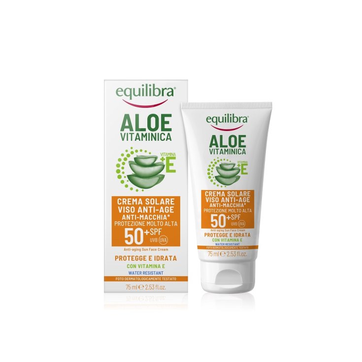 Aloe Vitaminica Crema Solare Viso Anti-Aging Spf50+ Equilibra 75ml
