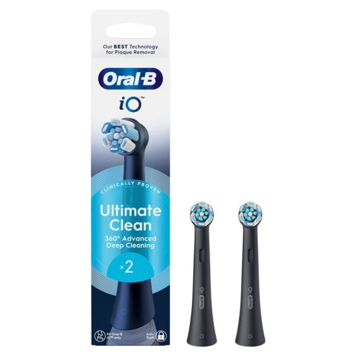 Ultimate Clean Testina di Ricambio Nero Oral-B iO 2 Pezzi