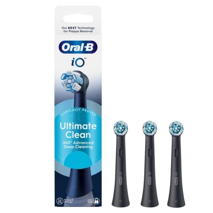 Ultimate Clean Testina di Ricambio Nero Oral-B iO 3 Pezzi