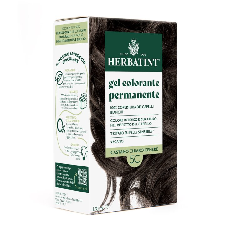 Gel Colorante Permanente 5C Castano Chiaro Cenere HERBATINT® 170ml