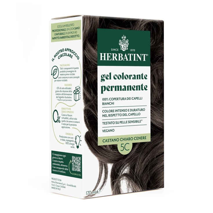 Gel Colorante Permanente 5C Castano Chiaro Cenere HERBATINT® 170ml