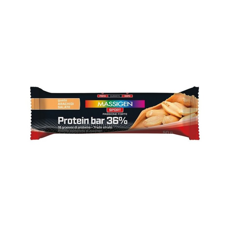 Massigen Sport Barretta Proteica 36% Caramello Salato