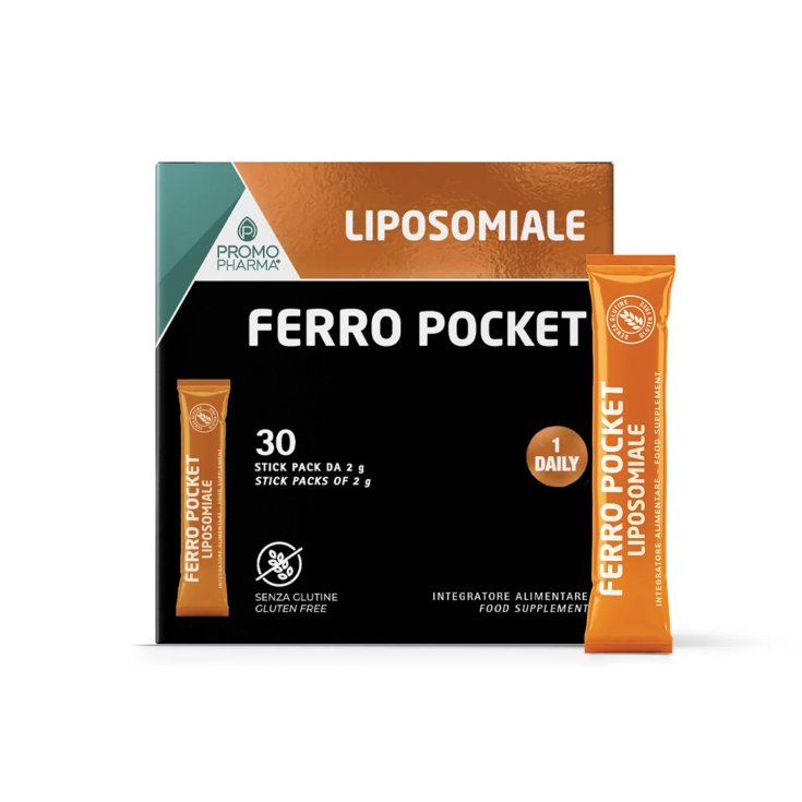 Promopharma Liposomiale Ferro Pocket Integratore per Stanchezza - 30 Stick Orosolubili