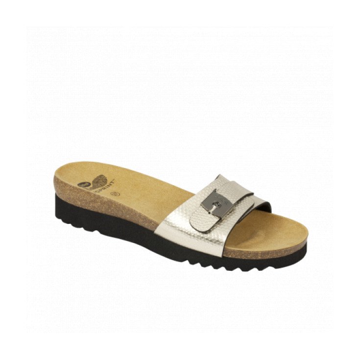 Scholl Shoes GINNI Scarpa Platino con Stampa Rettile