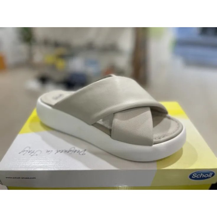 Scholl Shoes Boca Cross Lea W Grigio Chiaro 40