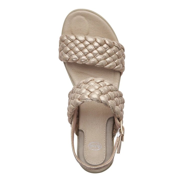 Scholl Promenade 22B Sandali con Tacco Oro Rosa