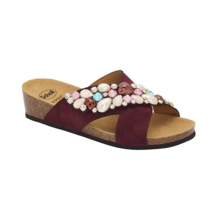 Scholl Shoes Palau Cross Mic Acc W Brd M36 Sandali Donna Bordeaux