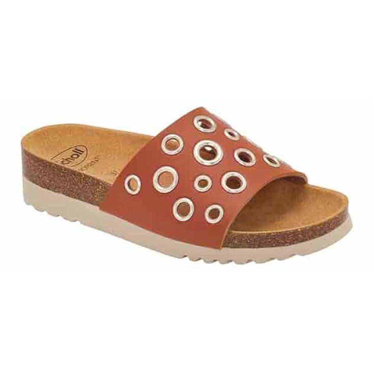 Scholl's Magaluf Ciabatta Similpelle Cognac 40