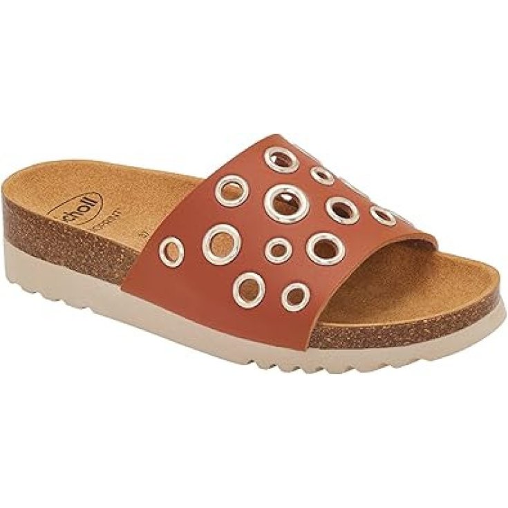 Scholl's Magaluf Ciabatta Similpelle Cognac 41