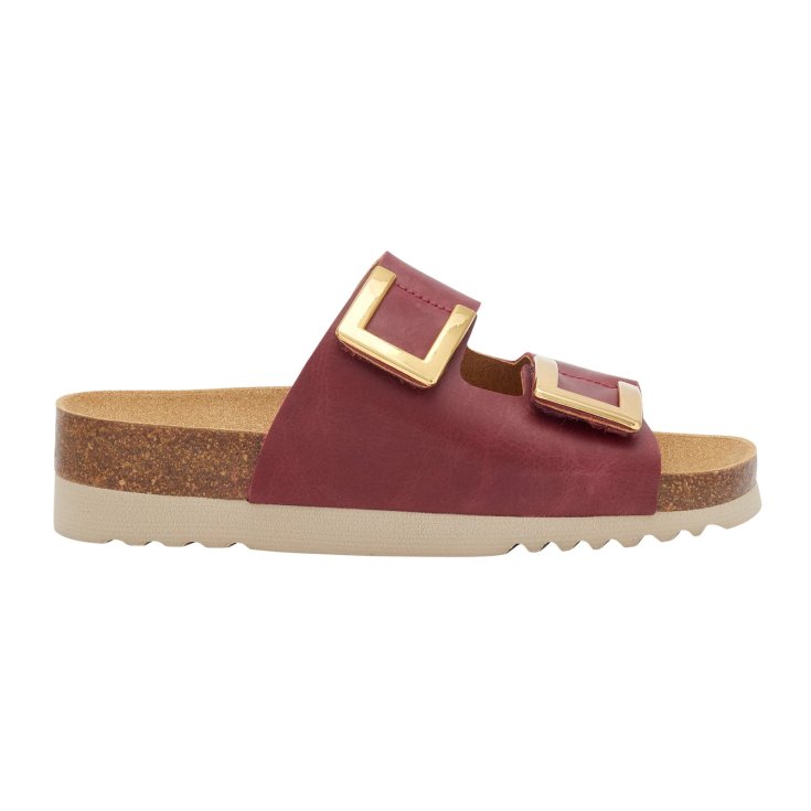 Scholl's Sandali Monterey 2 Straps Vintage Leather Bordeaux 39