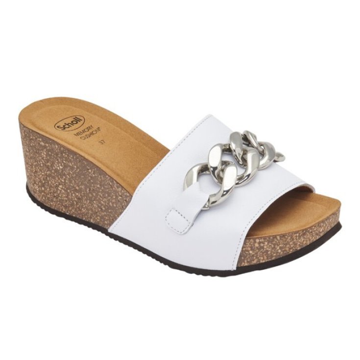 Scholl Ravello Zeppa Alta in Pelle con Catena Donna Taupe 39