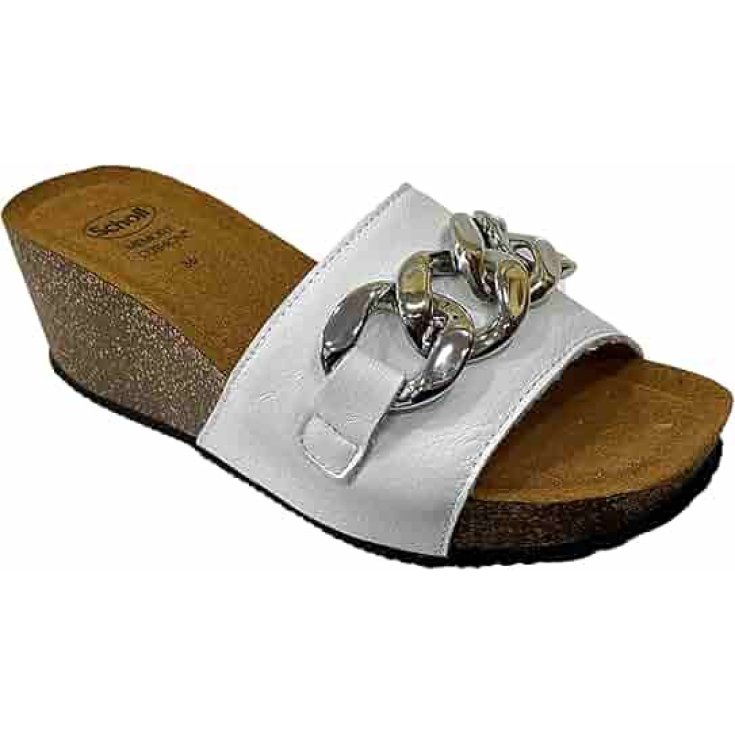 Scholl's Ravello Zeppa Alta Pelle Catena Donna Bianco 39