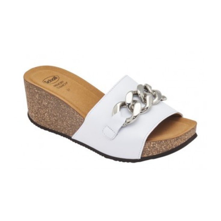 Scholl's Ravello Zeppa Alta in Pelle Bianca 41