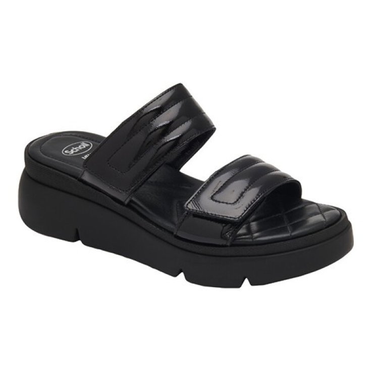 Scholl's Sandali Neri Bali 2S PAT LEA W BLK39