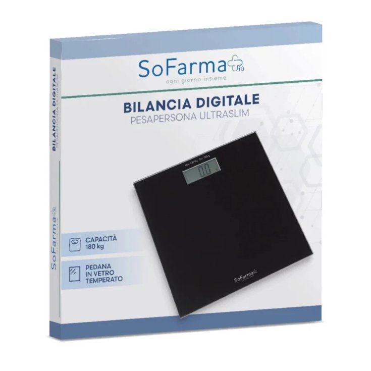 Sofarmapiù Bilancia Pesapersone Digitale in Vetro con Display LCD