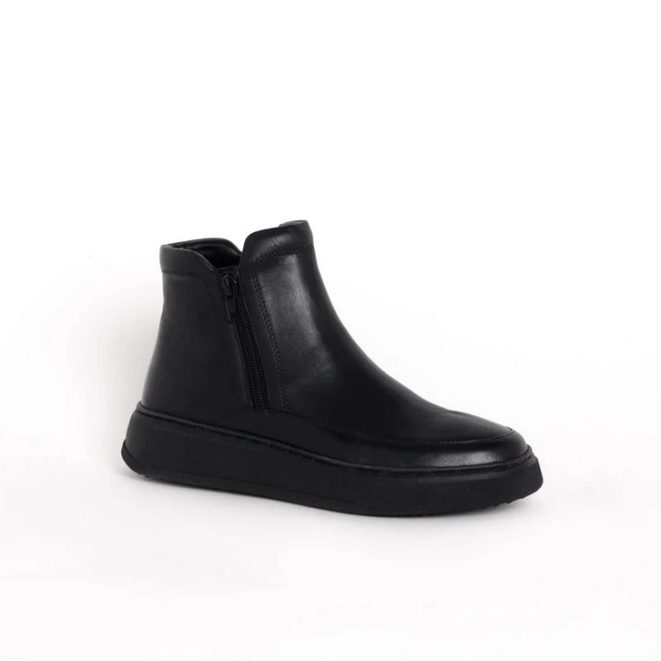 Scholl's Brooklyn Bootie Leather Stivale Donna Nero 37