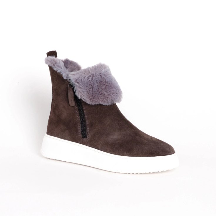 Scholl's Brooklyn Bootie Fur Suede Stivale Beige 37